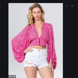 Signature8 Whimsical Gillian Crop Top Pink Red